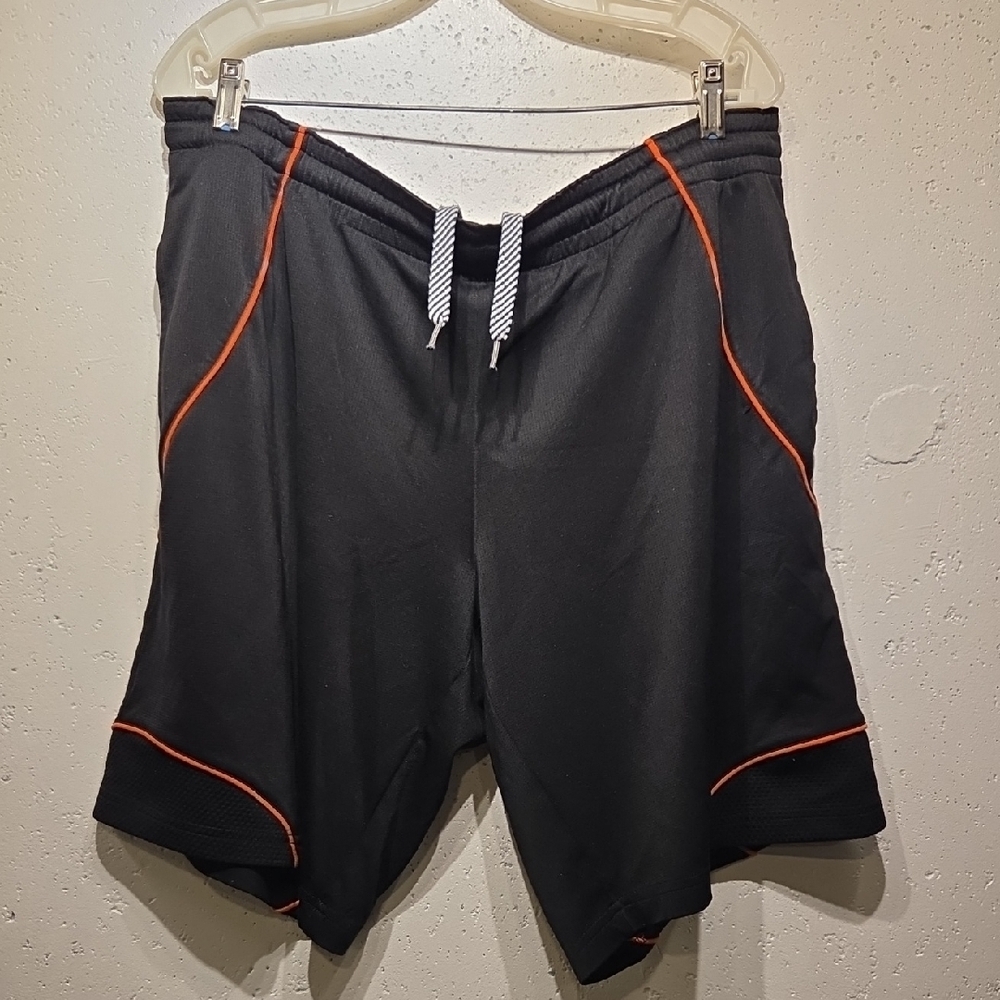 Black Basketball Shorts w/ Orange Accents (Large)